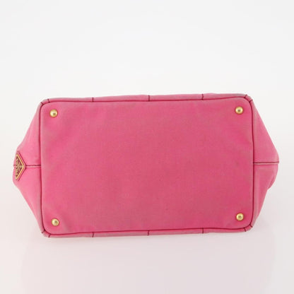Prada PRADA Canapa Hand Bag Canvas 2 Set Pink Beige Authentic 174968