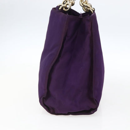 Prada PRADA Hand Bag Nylon Purple Gold Authentic ti3637