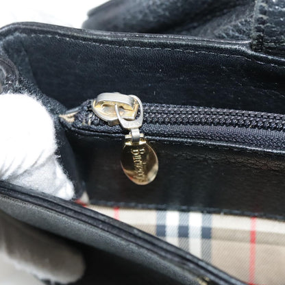Burberrys Burberrys Hand Bag Leather Black Gold Authentic bs20817