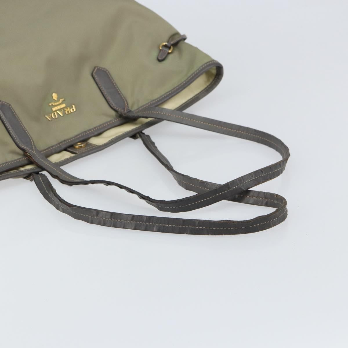 Prada PRADA Tote Bag Nylon Beige Gold Authentic 163284