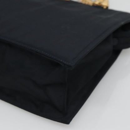 Prada PRADA Hand Bag Nylon Navy Gold Authentic 126301