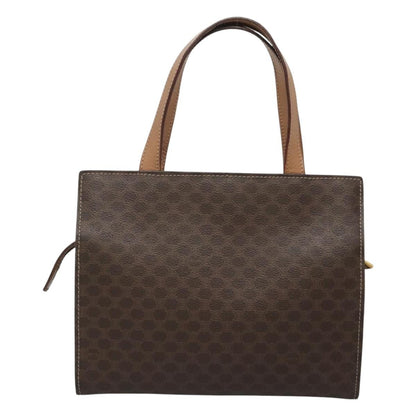 Celine CELINE Macadam Canvas Hand Bag PVC Leather 2way Brown Gold Authentic 123320