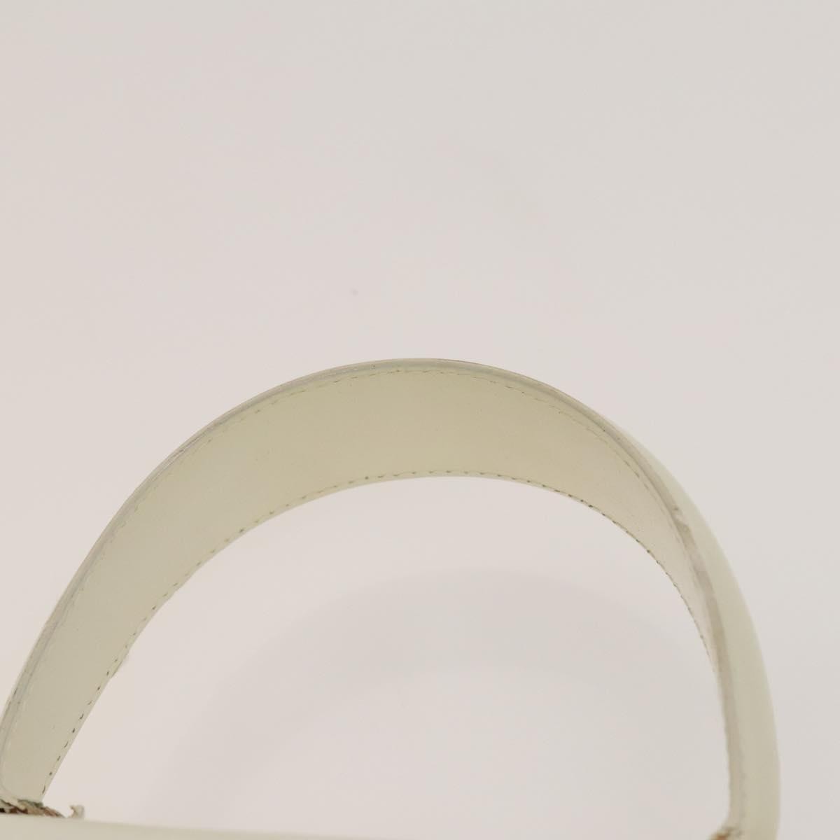 Salvatore Ferragamo Salvatore Ferragamo Gancini Hand Bag Leather 2way White Gold Authentic 134575