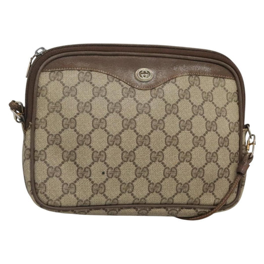 Gucci GUCCI GG Supreme Shoulder Bag PVC Beige Gold 56 02 068 Authentic ep10564