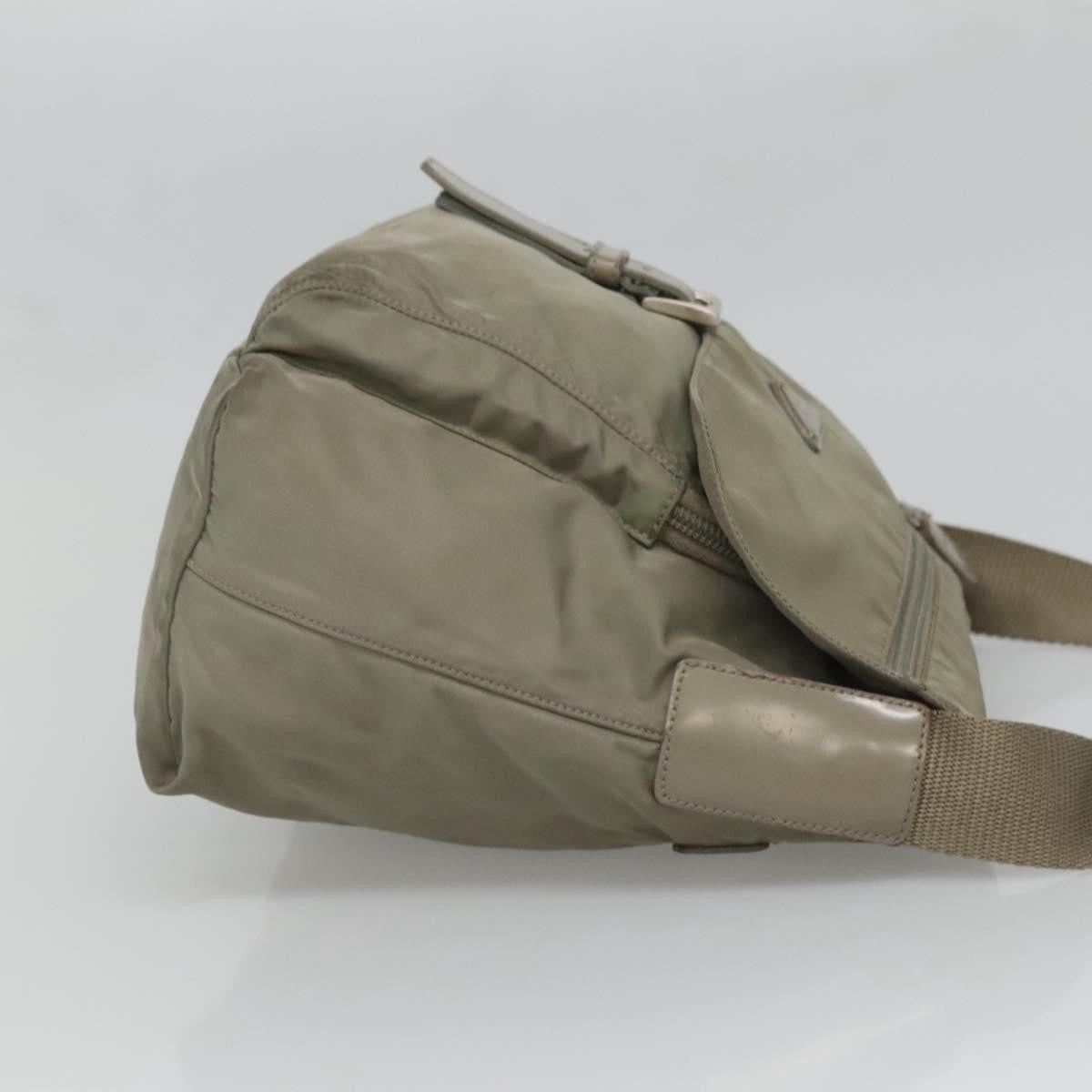 Prada PRADA Shoulder Bag Nylon Green Silver Authentic 121113