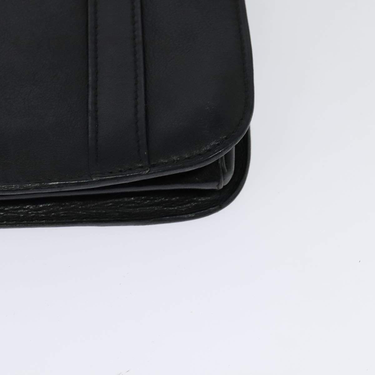 Celine CELINE Shoulder Bag Leather Black Gold Authentic 126895