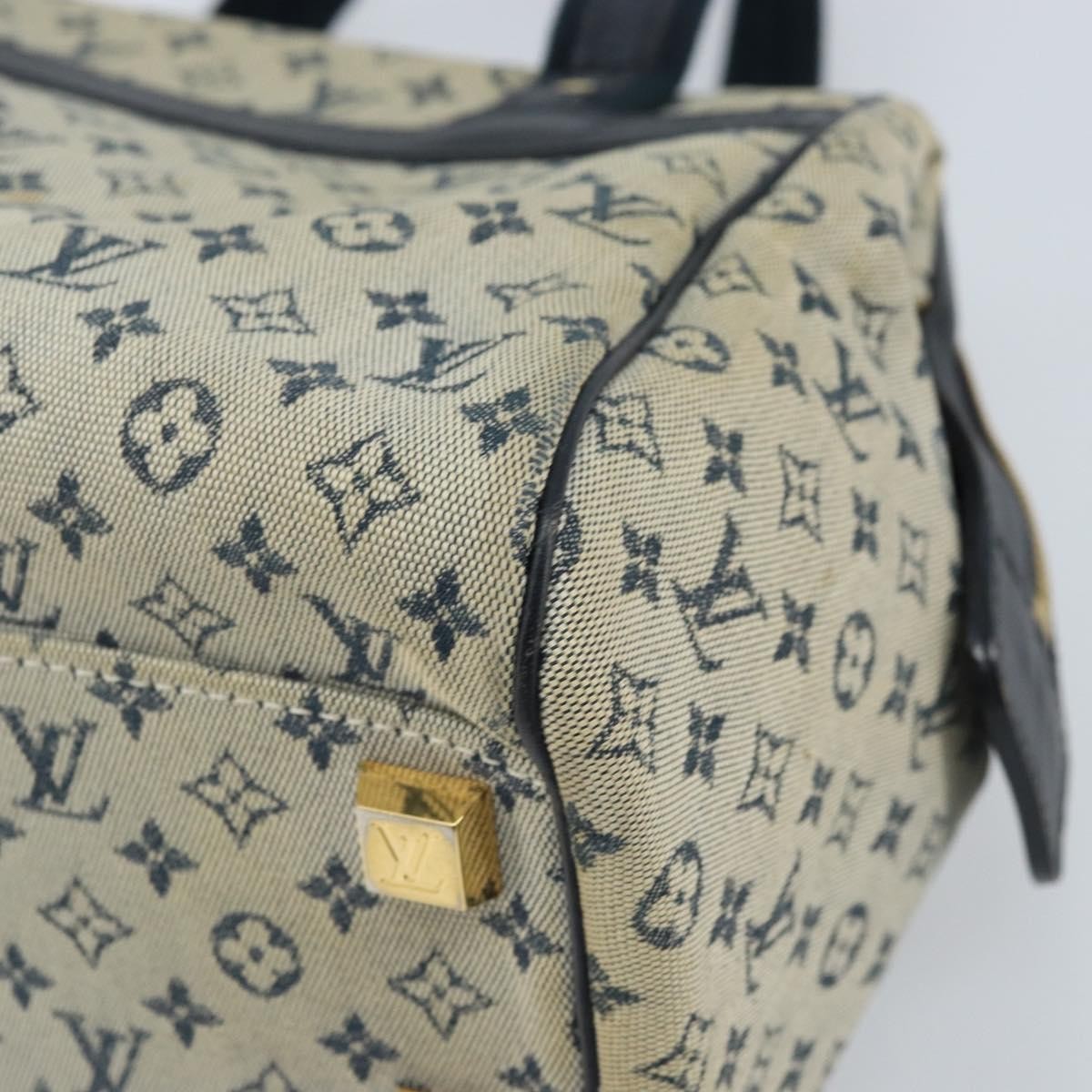 Louis Vuitton LOUIS VUITTON Monogram Mini Josephine PM Hand Bag Blue M92049 LV Authentic ep13340