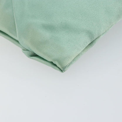 Prada PRADA Clutch Bag Satin Green Gold Authentic 145020
