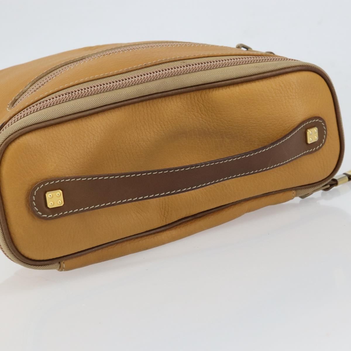 Loewe LOEWE Hand Bag Leather Beige Gold Authentic 165106