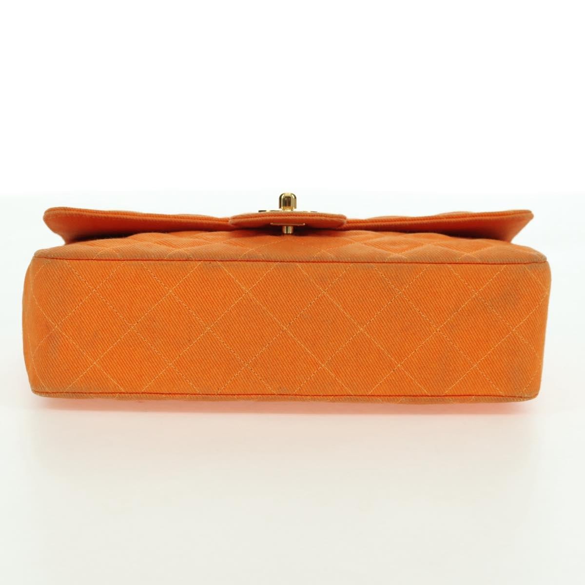Chanel CHANEL Matelasse 25 Chain Shoulder Bag Corduroy Orange Gold CC Authentic 179800V