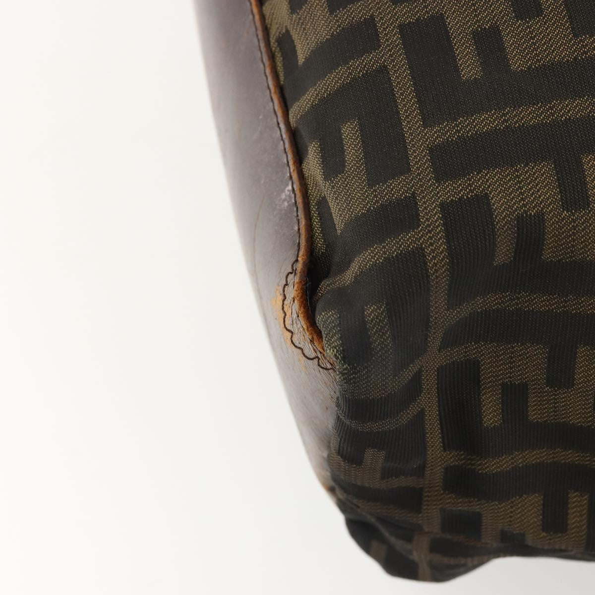 Fendi FENDI Zucca Canvas Tote Bag Brown Black Authentic 175192