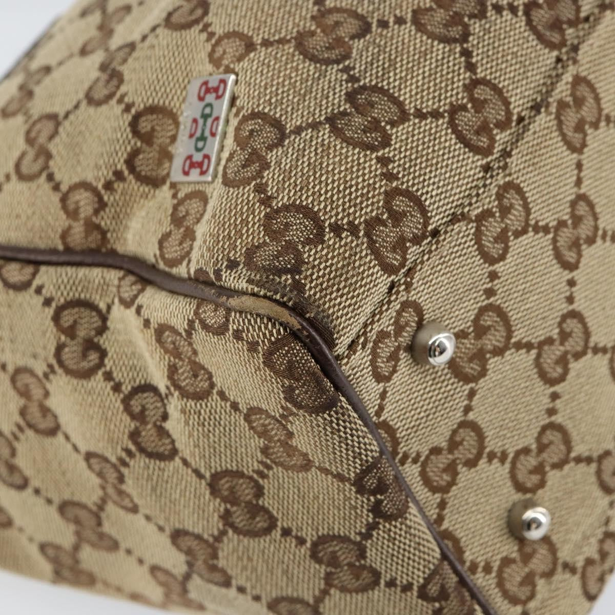 Gucci GUCCI GG Canvas Web Sherry Line Hand Bag Beige Red Green 145810 Authentic 155191