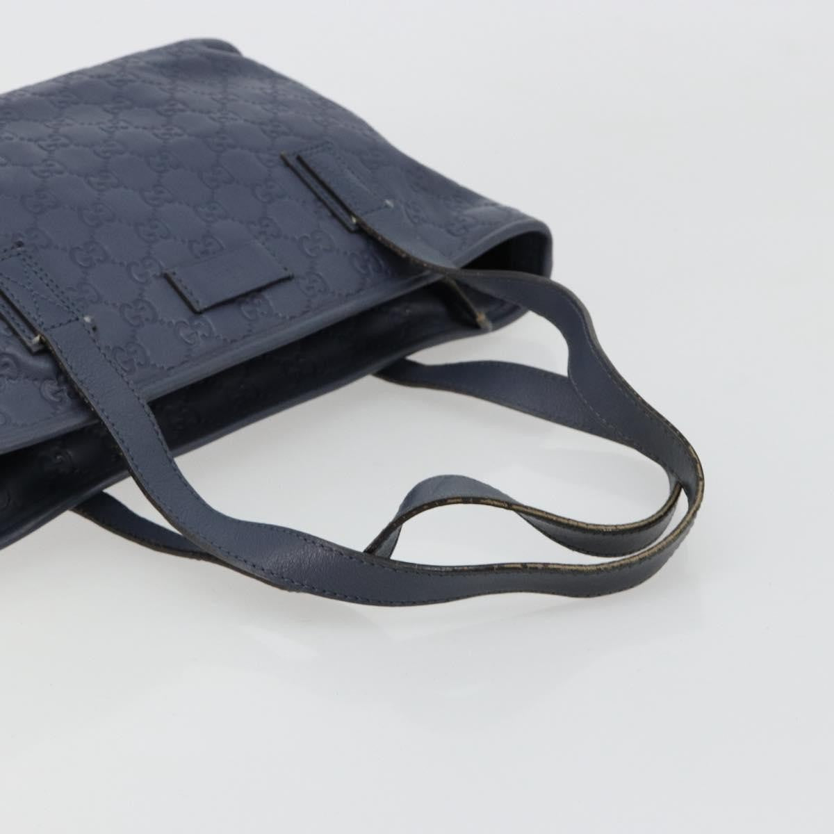 Gucci GUCCI GG Canvas Guccissima Tote Bag Leather Navy Gold 211138 Authentic 180831