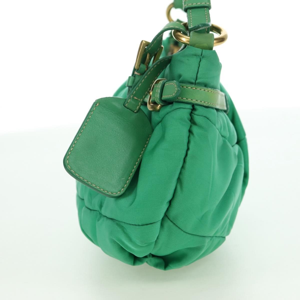 Prada PRADA Shoulder Bag Nylon Green Gold Authentic 156456
