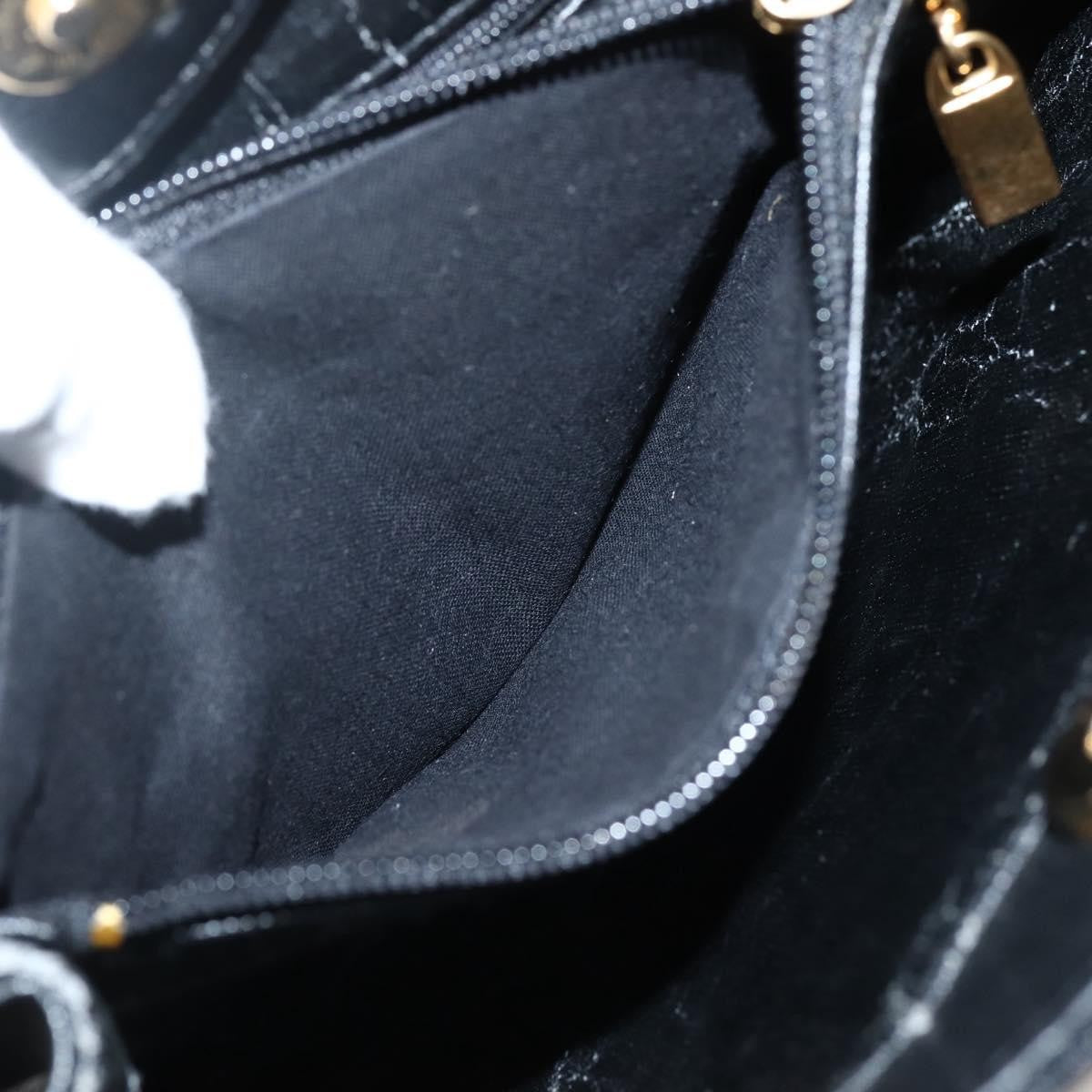 Gianni Versace Gianni Versace Chain Tote Bag Leather Black Gold Authentic bs29493