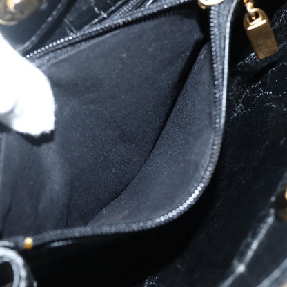 Gianni Versace Gianni Versace Chain Tote Bag Leather Black Gold Authentic bs29493
