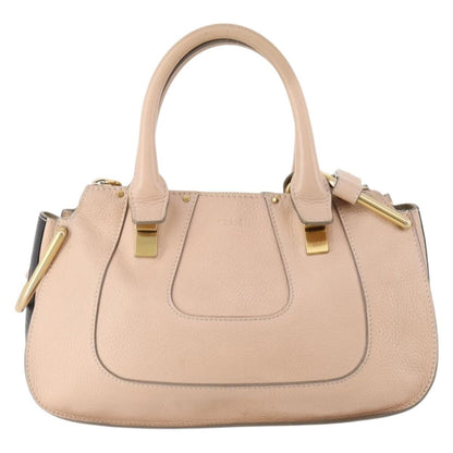 Chloé Chloé Chloe Hailey Hand Bag Leather 2way Pink Gold 02165665 Authentic YKZ911A