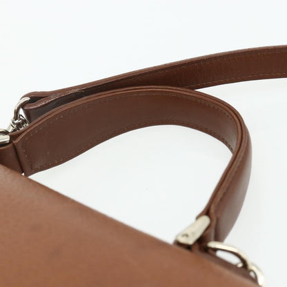 Burberrys Burberrys Hand Bag Leather 2way Brown Gold Authentic 178273