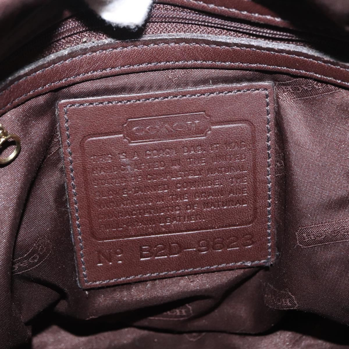Coach Coach Shoulder Bag Leather Brown Gold Authentic 172666