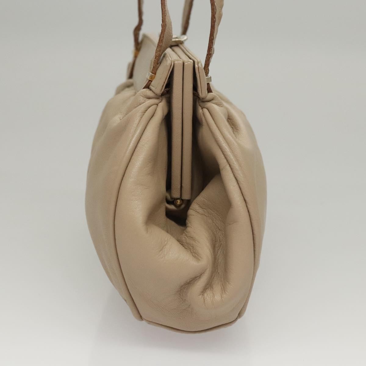 Celine CELINE Hand Bag Leather Beige Authentic 117663