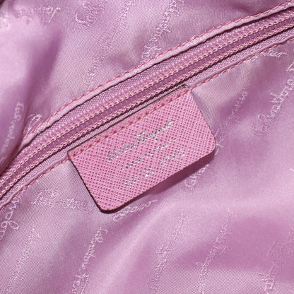 Salvatore Ferragamo Salvatore Ferragamo Gancini Hand Bag Suede Leather Pink Silver Authentic bs30801