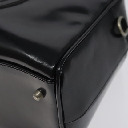 Gucci GUCCI Hand Bag Patent Leather Black Silver 000 1274 0505 Authentic ep8594