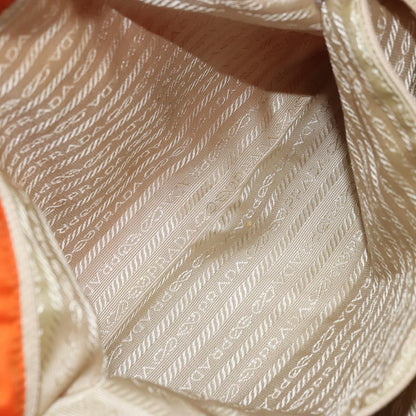 Prada PRADA Tote Bag Nylon Orange Silver Authentic 175378