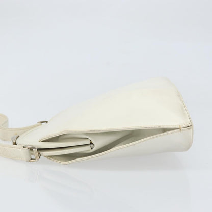 Gucci GUCCI Hand Bag Leather White Silver Authentic 170514