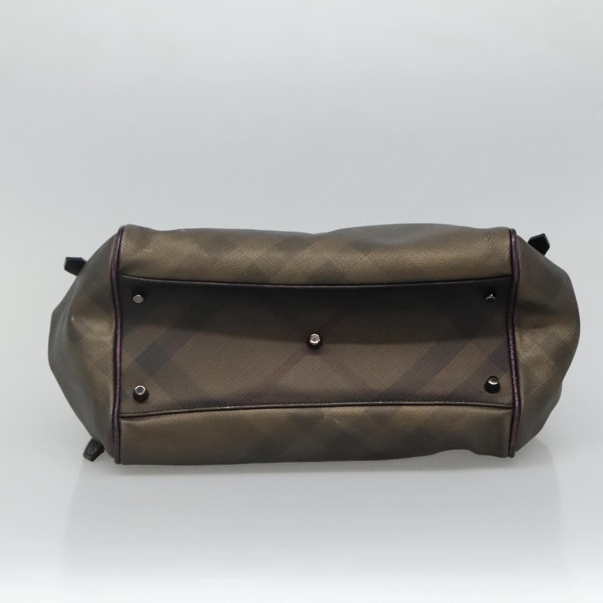 Burberry BURBERRY Nova Check Tote Bag PVC Brown Authentic ti2634