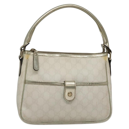 Gucci GUCCI GG Supreme Shoulder Bag PVC White Gold 190258 Authentic SW1471