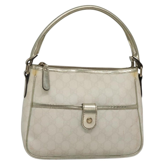 Gucci GUCCI GG Supreme Shoulder Bag PVC White Gold 190258 Authentic SW1471