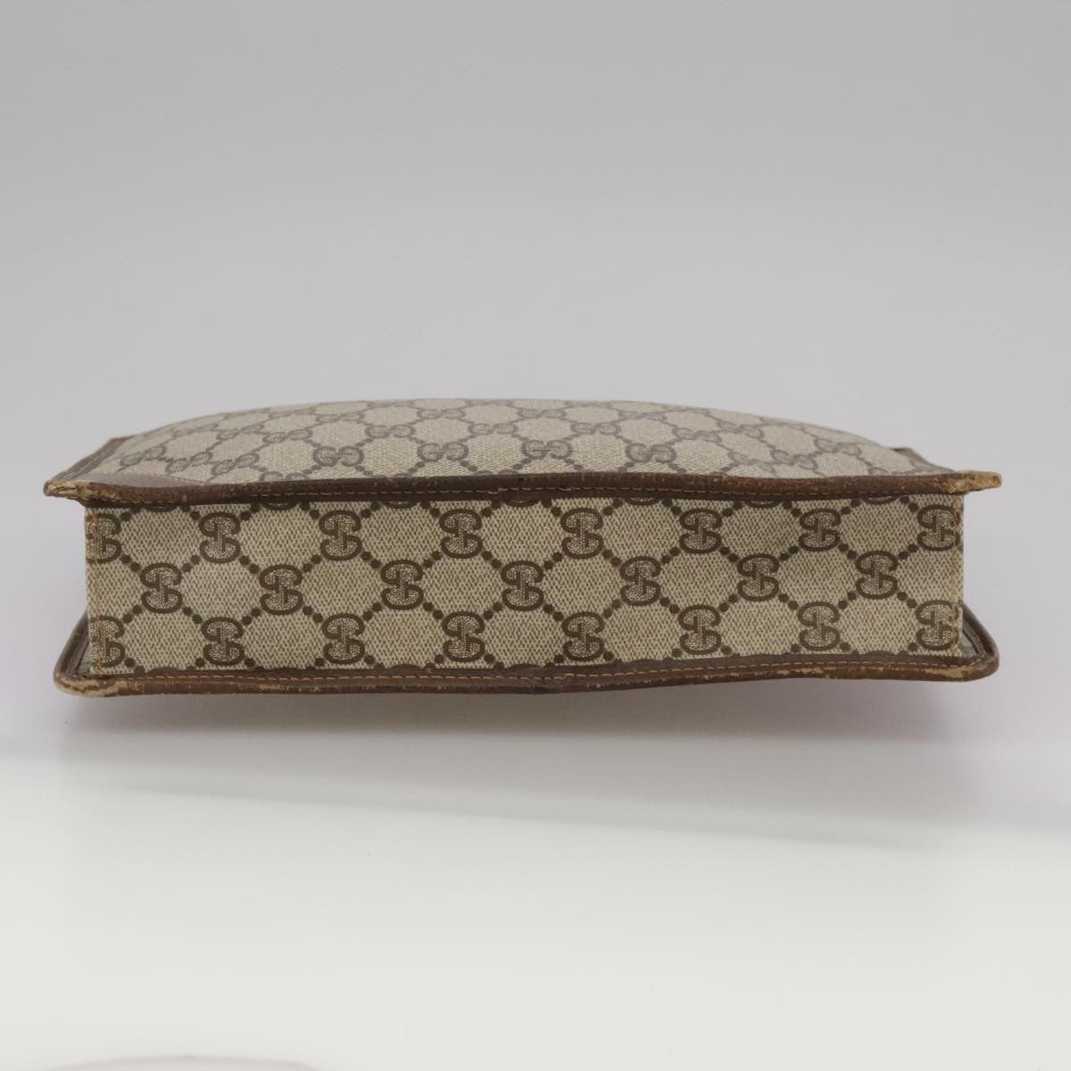 Gucci GUCCI GG Supreme Clutch Bag PVC Beige Authentic yk16830