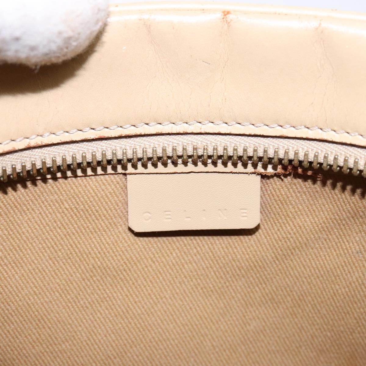 Celine CELINE Hand Bag Leather Beige Gold Authentic bs28305