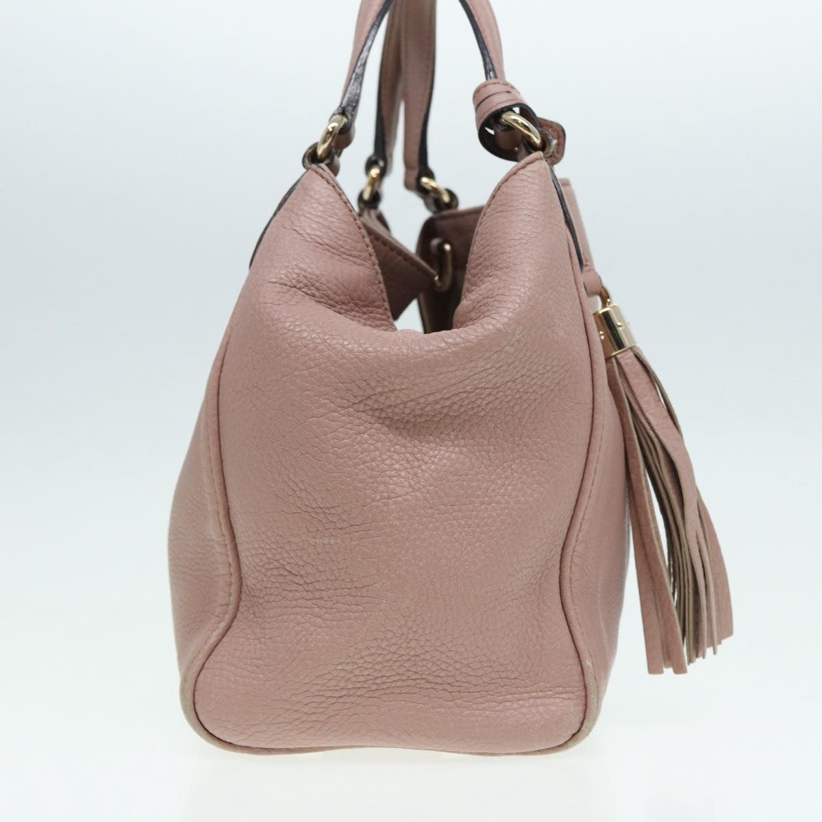 Gucci GUCCI Soho Hand Bag Leather 2way Gold Pink 336751 Authentic am6760