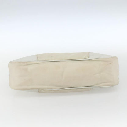 Prada PRADA Shoulder Bag Nylon Leather Ivory Silver Authentic 163087