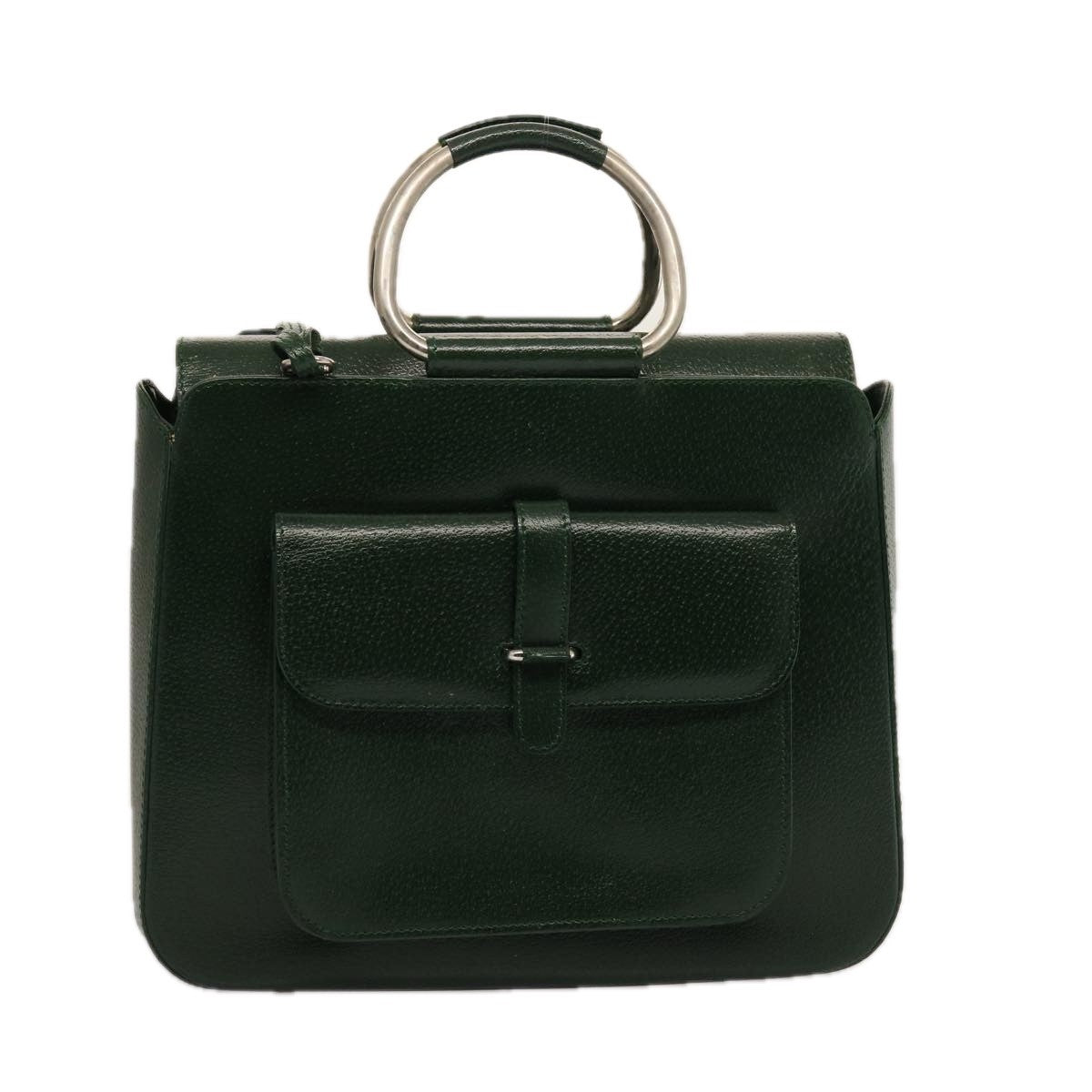 Gucci GUCCI Hand Bag Leather Green 000 2058 0307 Authentic 75505