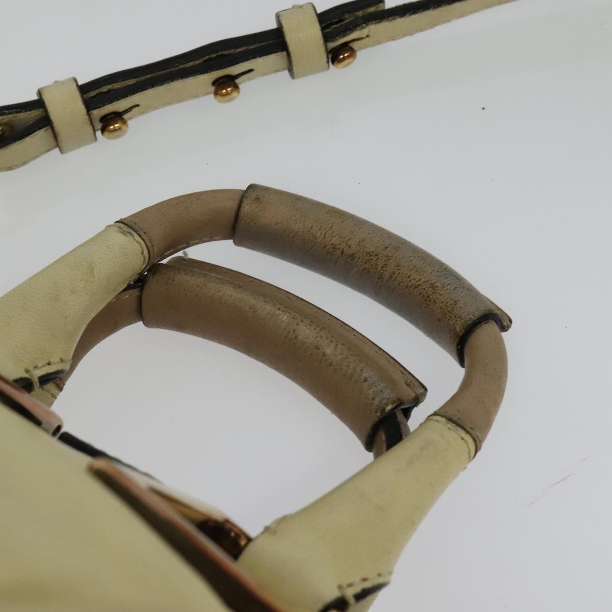 Chloé Chloé Chloe Etel Hand Bag Leather 2way Ivory Gold Authentic 138190