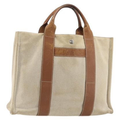 Hermès Hermès HERMES Sac Arne MM Hand Bag Canvas Beige Silver Authentic bs34423