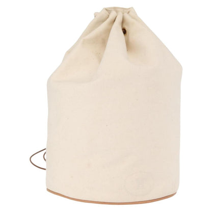 Hermès Hermès HERMES Porochon Mimir GM Shoulder Bag Canvas White Gold Authentic ka758