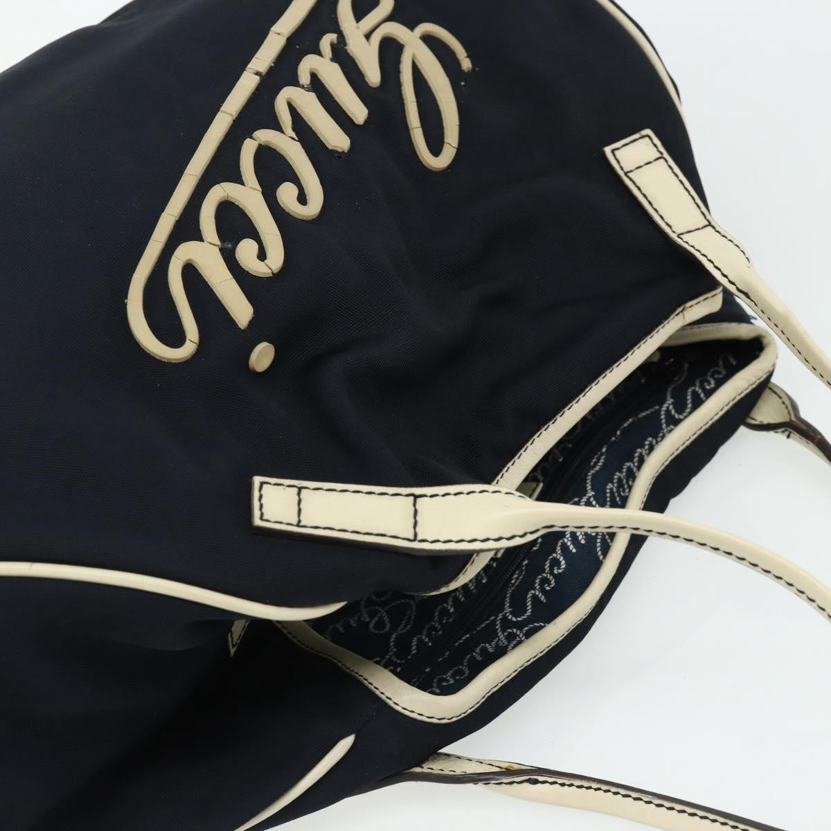 Gucci GUCCI Tote Bag Canvas Gold Navy 169949 Authentic bs34912