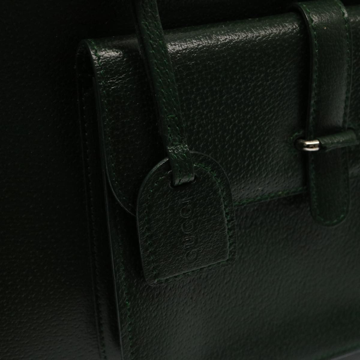 Gucci GUCCI Hand Bag Leather Green 000 2058 0307 Authentic 75505