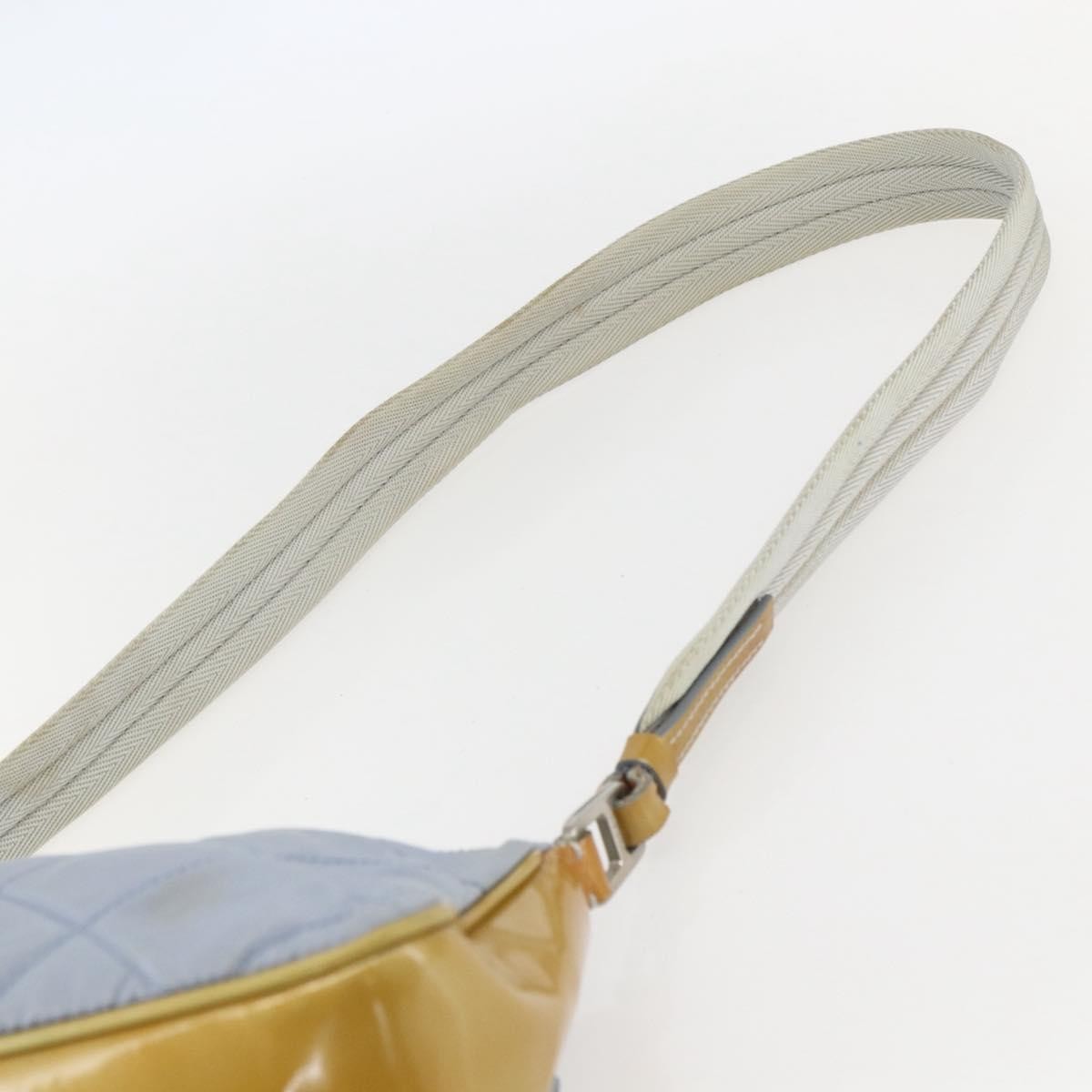 Prada PRADA Shoulder Bag Nylon Enamel Light Blue Silver Authentic 160526