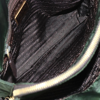 Prada PRADA Chain Shoulder Bag Nylon Green Gold Authentic 159258
