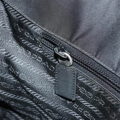 Prada PRADA Hand Bag Nylon Black Silver Authentic 175692