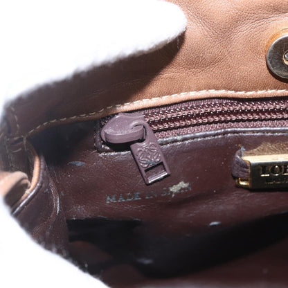Loewe LOEWE Anagram Shoulder Bag Leather Brown Gold Authentic ep12651