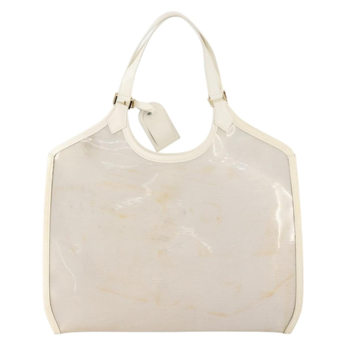 Louis Vuitton LOUIS VUITTON Epi Plage Via Bag Vinyl Leather Clear White M92153 LV Authentic bs33391