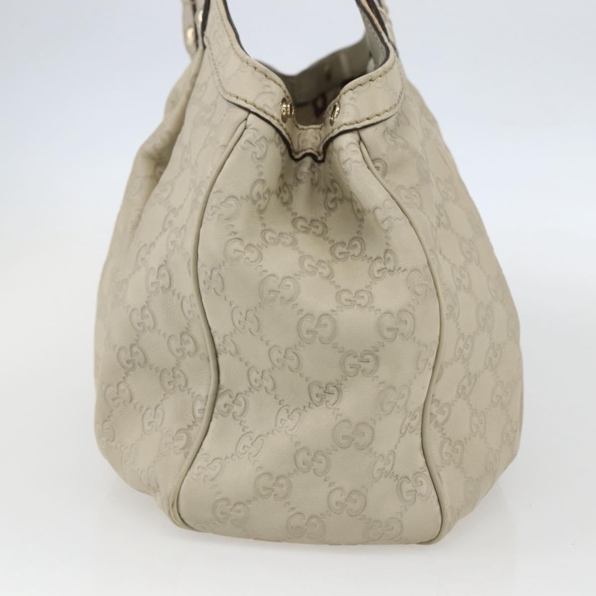 Gucci GUCCI Guccissima GG Canvas Sukey Hand Bag Leather White Gold 211944 Authentic yk20007