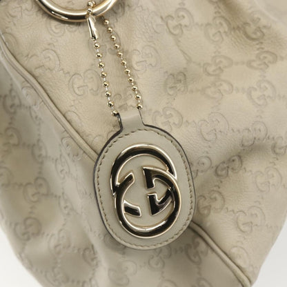 Gucci GUCCI Guccissima GG Canvas Sukey Hand Bag Leather White Gold 211944 Authentic yk20007