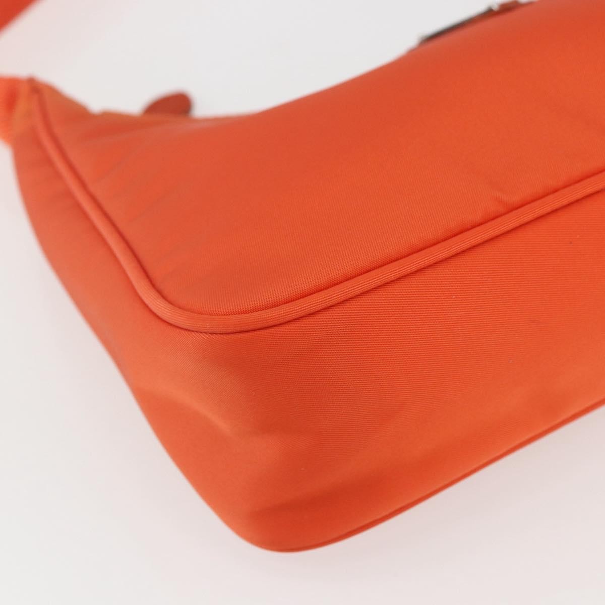 Prada PRADA Accessory Pouch Nylon Orange Silver Authentic 158663V Bag