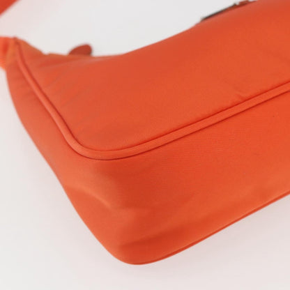 Prada PRADA Accessory Pouch Nylon Orange Silver Authentic 158663V Bag